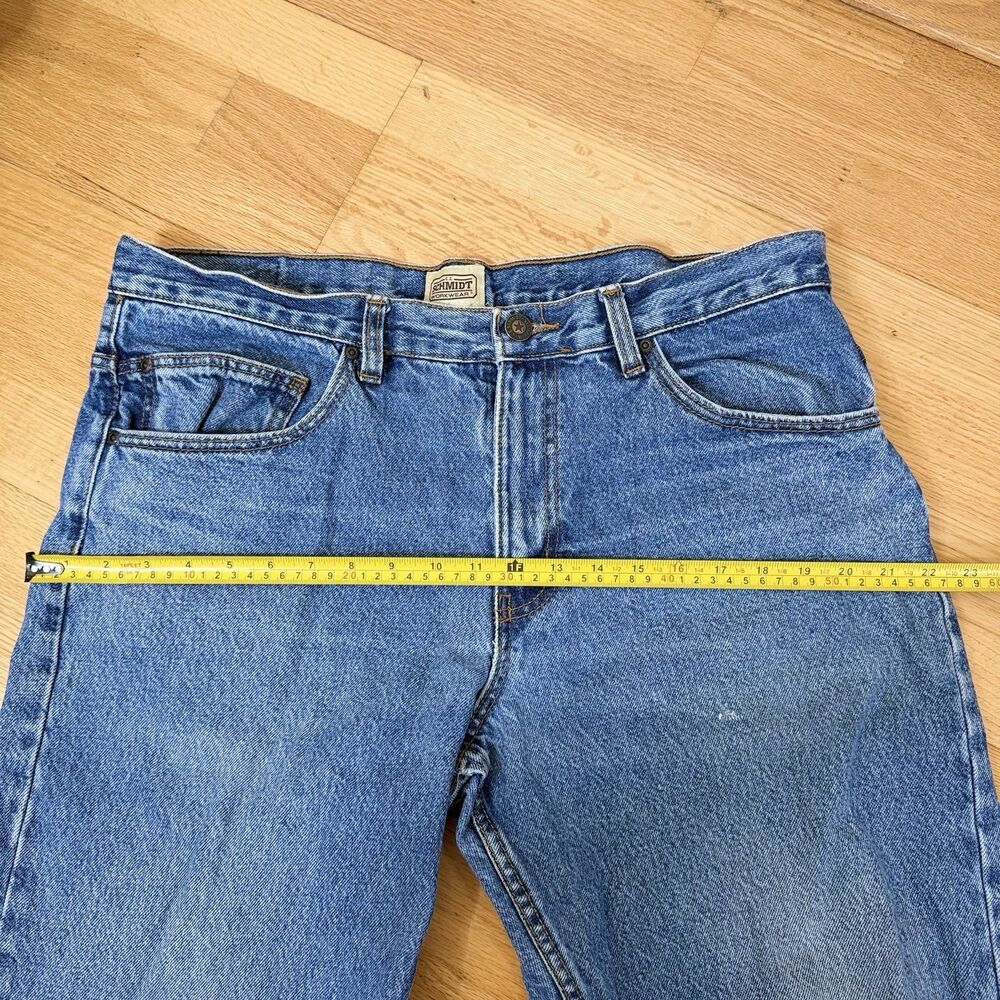 Schmidt Workwear Straight Leg Jeans 36x34 Medium Wash 100% Cotton Utility Denim - Picture 6 of 15